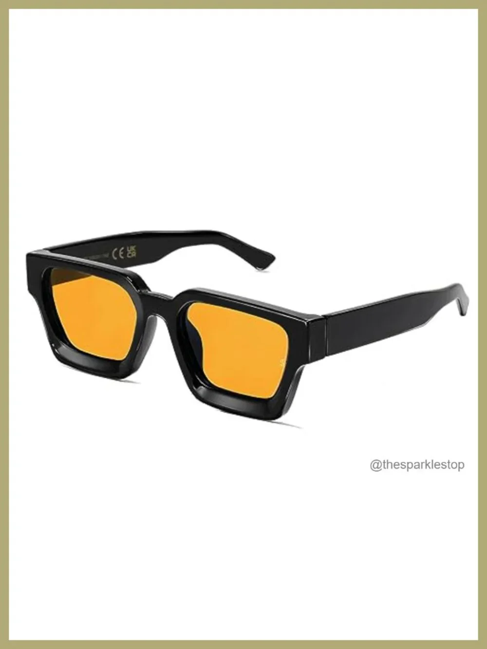 Retro Square Sunglasses for Men Women Trendy Thick Rectangle Chunky Frame Black